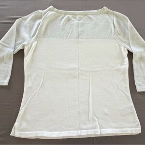 Tommy Hilfiger Light Gray/Silver Crewneck Knit Top